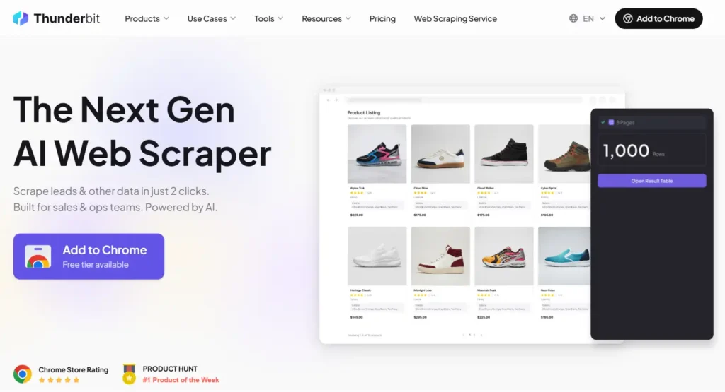 How to Scrape Any Website Without Code Using Thunderbit AI 3 Thunderbit