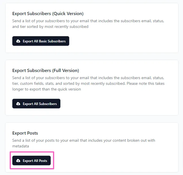 beehiiv vs Substack 2026: Pricing, Features, SEO & API Tools 15 Exporting All Posts in beehiiv