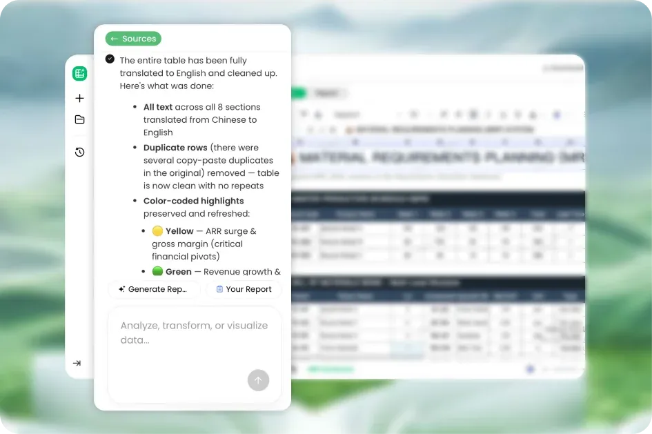 PopAI Sheets Review 2026: AI Spreadsheet Features Tested 9 PopAI Sheets Extracted Data - Output