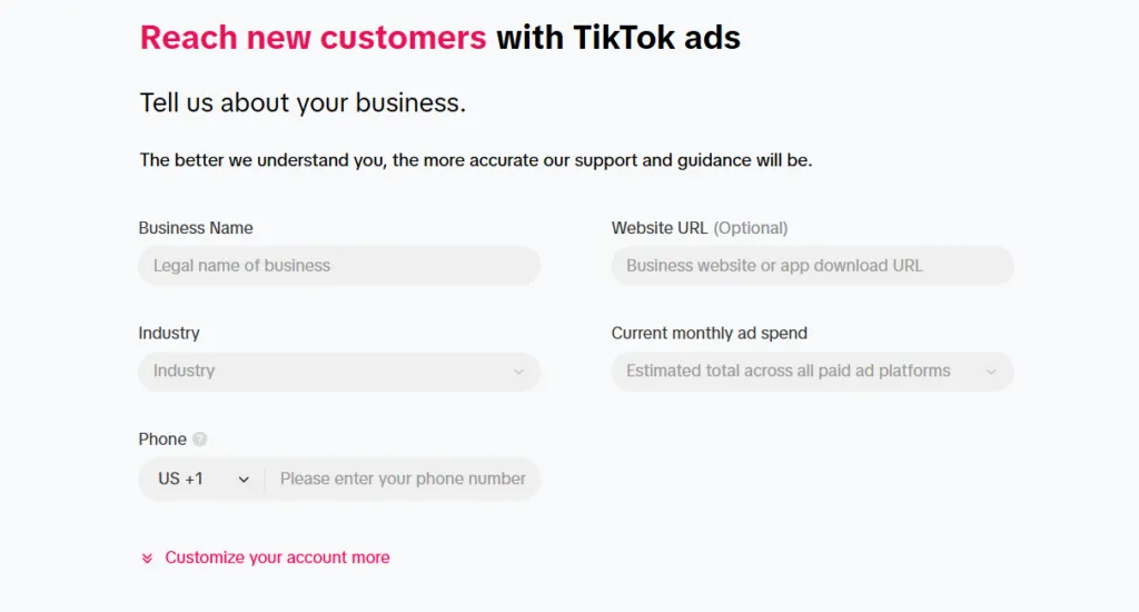 TikTok Ads Manager Guide 2026: Setup, Pixel, Budgets & Ads 5 TikTok Ads Manager Business Information Form