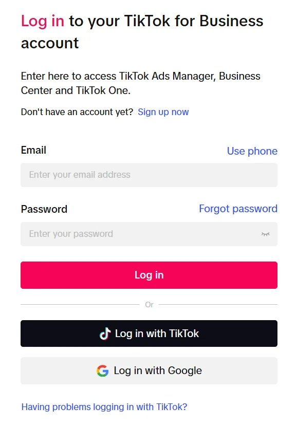 TikTok Ads Manager Guide 2026: Setup, Pixel, Budgets & Ads 4 TikTok Ads Manager Login Page