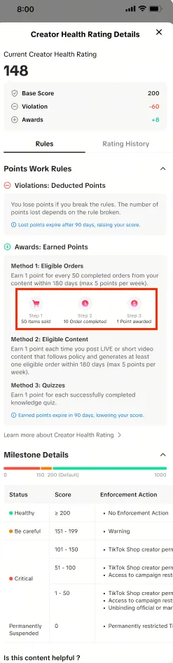 TikTok Shop Affiliate Program 2026: How to Join and Get Paid 16 TikTok Creator Health Rating
