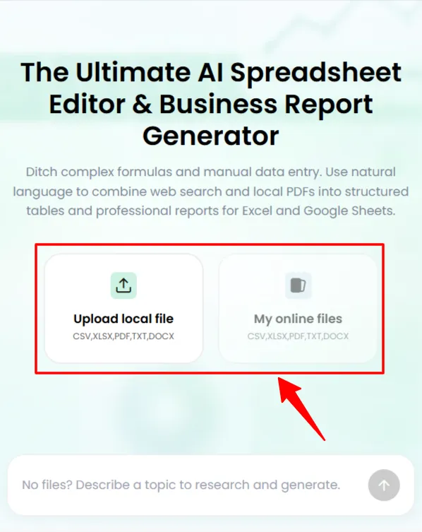 PopAI Sheets Review 2026: AI Spreadsheet Features Tested 5 Upload Files or Search the Web in PopAi Sheets