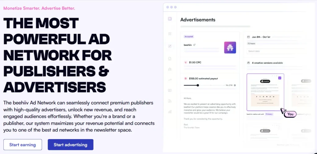 beehiiv vs Substack 2026: Pricing, Features, SEO & API Tools 8 beehiiv Ad Network