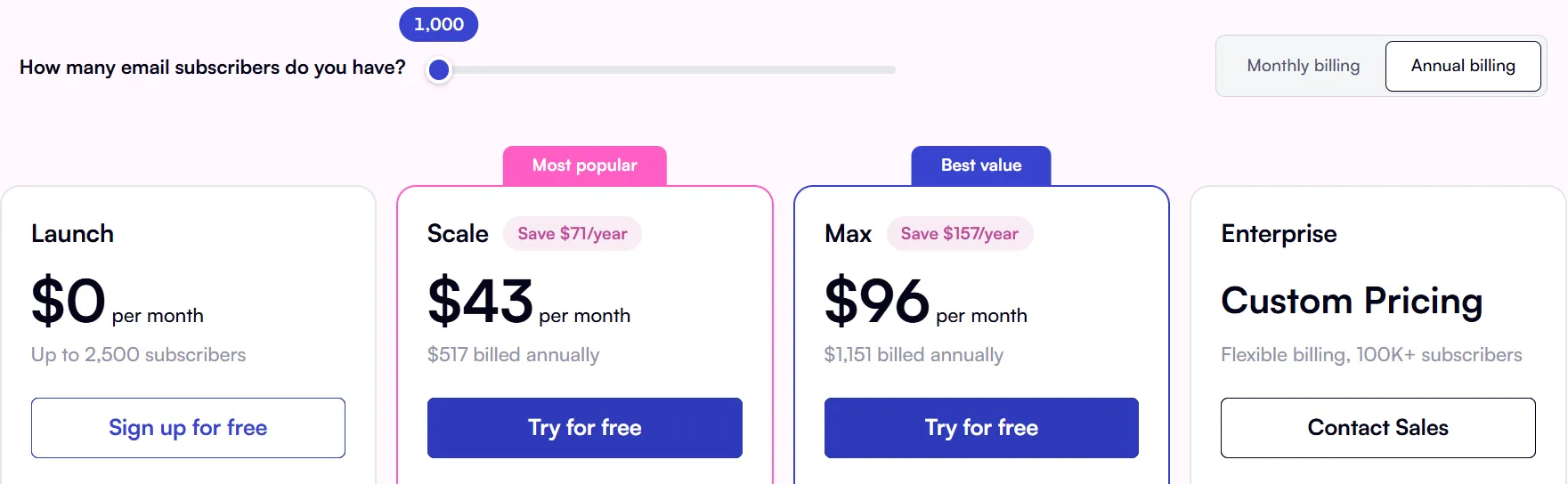 beehiiv vs Substack 2026: Pricing, Features, SEO & API Tools 3 beehiiv Pricing plans
