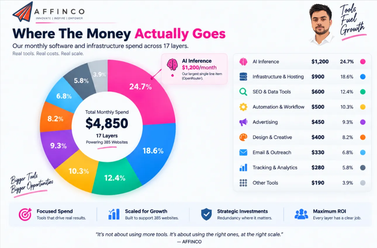 AFFiNCO Agency Stack 2026: Every Layer, Tool and Real Cost 2 Monthly Software and Infrastructure Spent Accross 17 Layers of Affinco